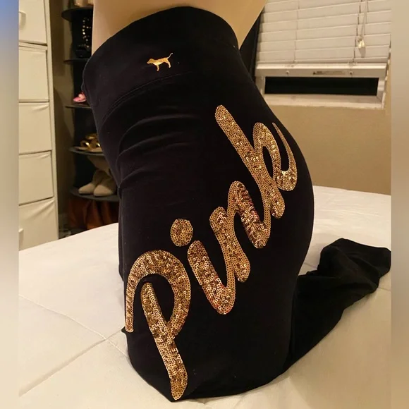 Victoria's Secret PINK bling Yoga Leggings - Picture 2 of 6